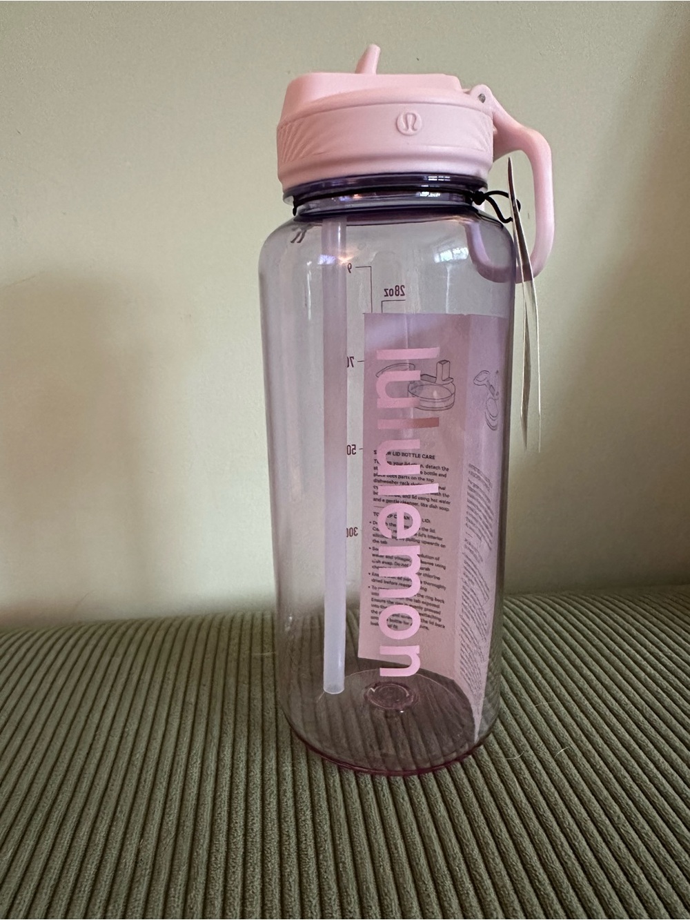 lululemon Clear Water Bottle.